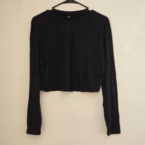 Shein Curve Women's 1XL Black Longsleeve Crop Top
